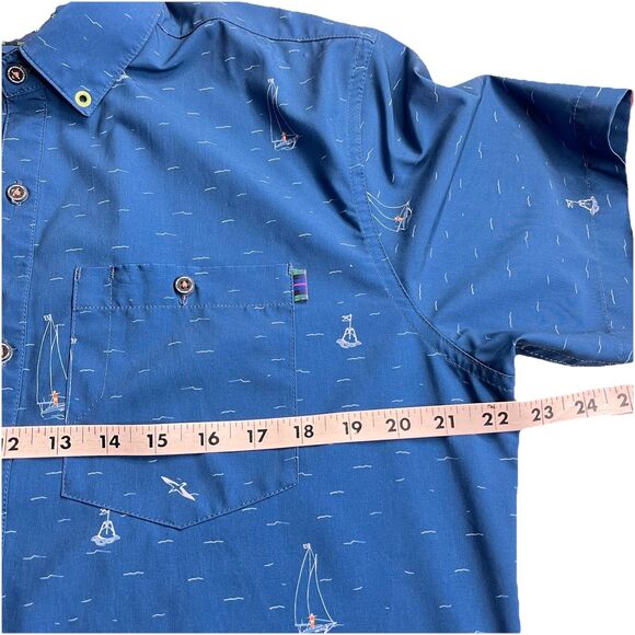 William Murray Mens M Golf Performance Button Down Shirt Sailboat Nautical - Picture 9 of 11